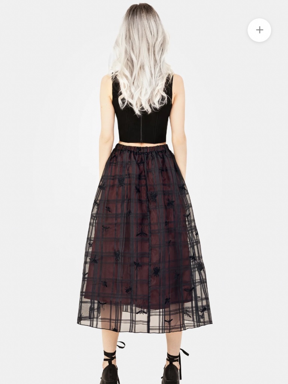 Disturbia Sedona Organza Insect Embroidered Midi Skirt NWT - Picture 5 of 13